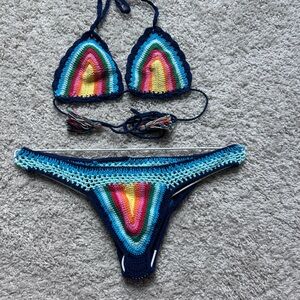 Multicolor Crochet Bikini Set